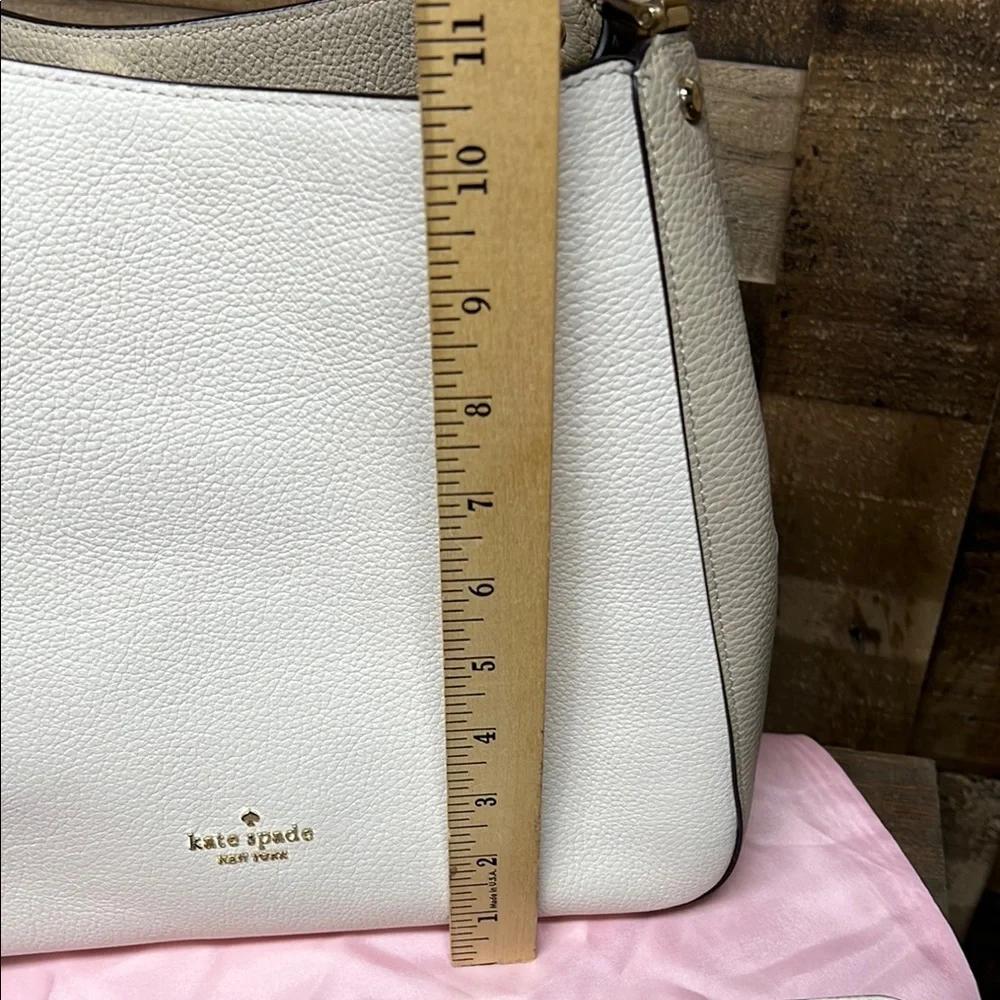 Kate Spade Leila‎ Light Sand Leather Triple Compartment Satchel Bag & wallet Set